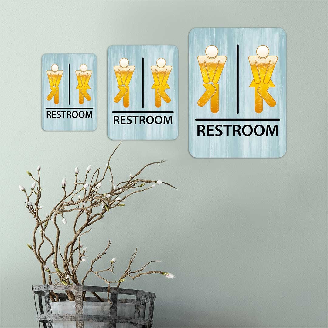 Portrait Round Plus – Fun Bar Restroom Wall or Door Sign | Fun Restroom Sign