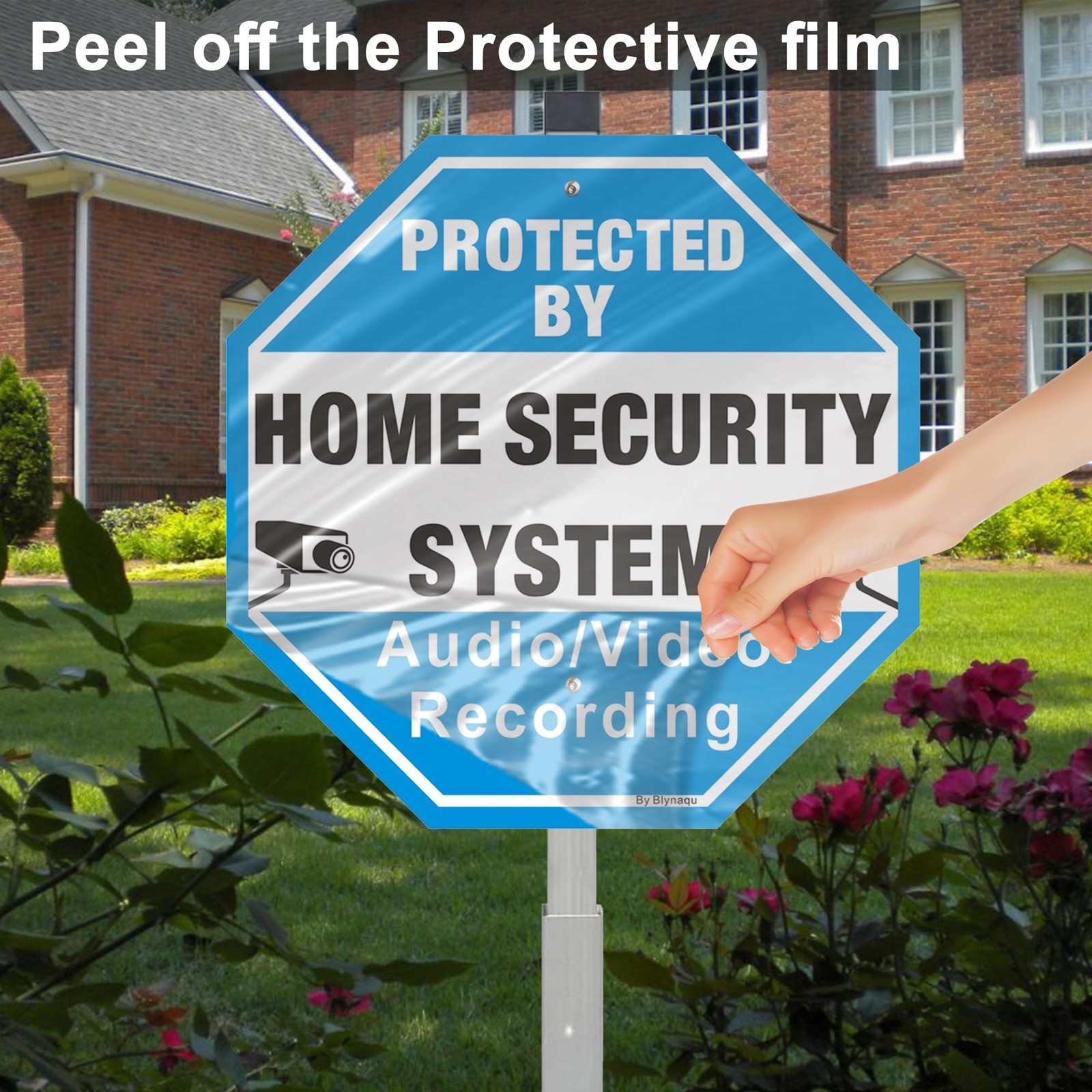 Blynaqu 2Pack Protected By Home Security System Signs 36 Alloy Stakes 12 X 12