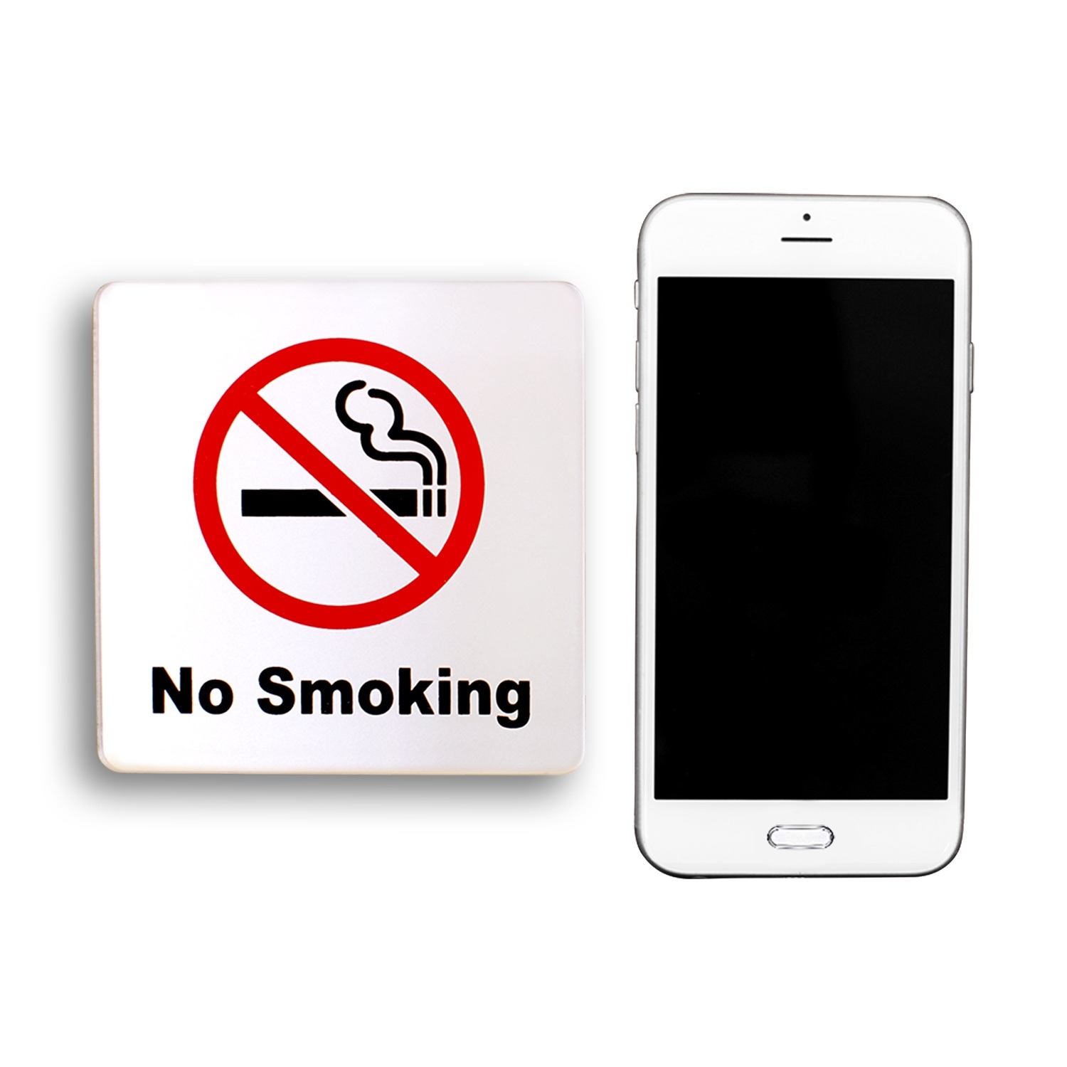 No Smoking Sign 4×4”(Acrylic-Classic) 3M Self Adhesive for Car, Indoor, Outdoor