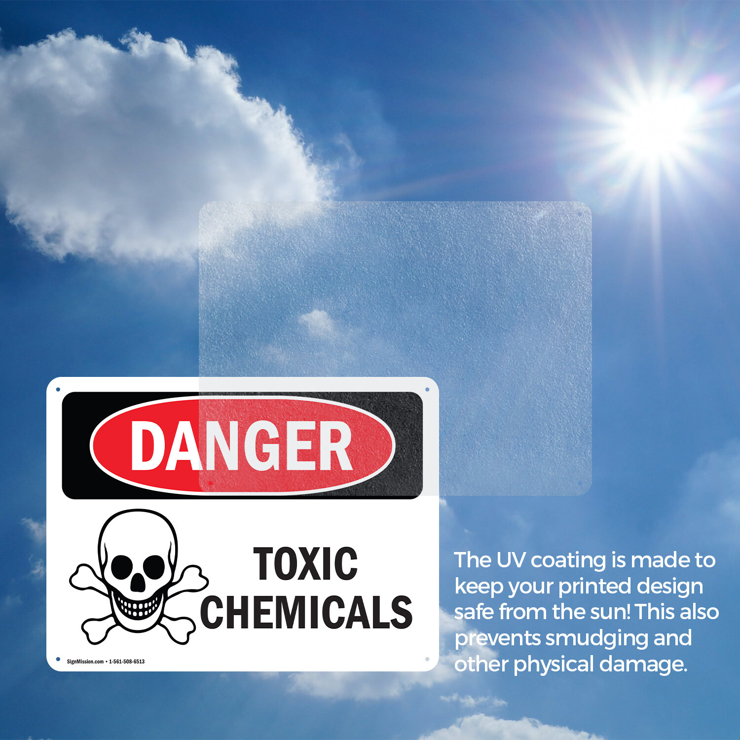 (2 Pack) Toxic Chemicals OSHA Danger Sign Decal Metal Plastic