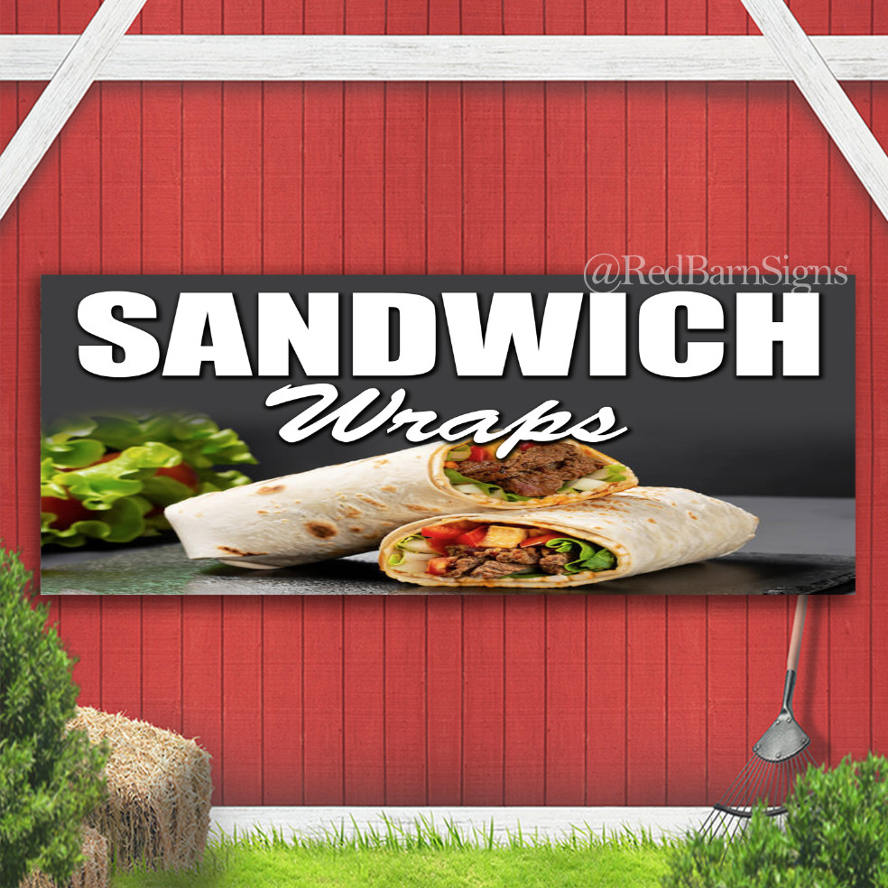 Sandwich Wraps Indoor Outdoor Banner Sign with grommets