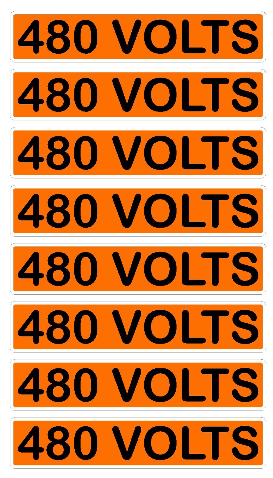 Conduit Line Marker Orange Black 110 115 120 208 220 240 480 Volt 3Phase Sticker