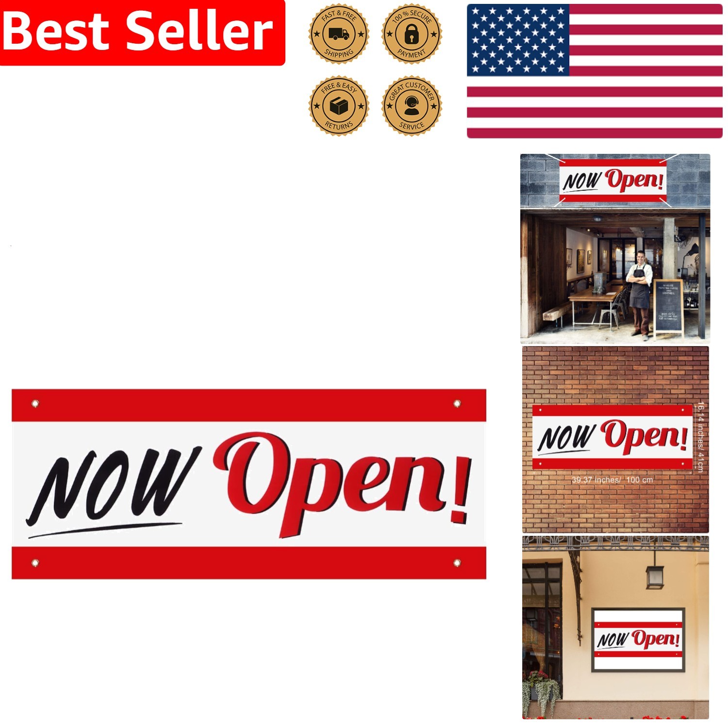 Vibrant Waterproof Polyester Business Entrance Advertisement
