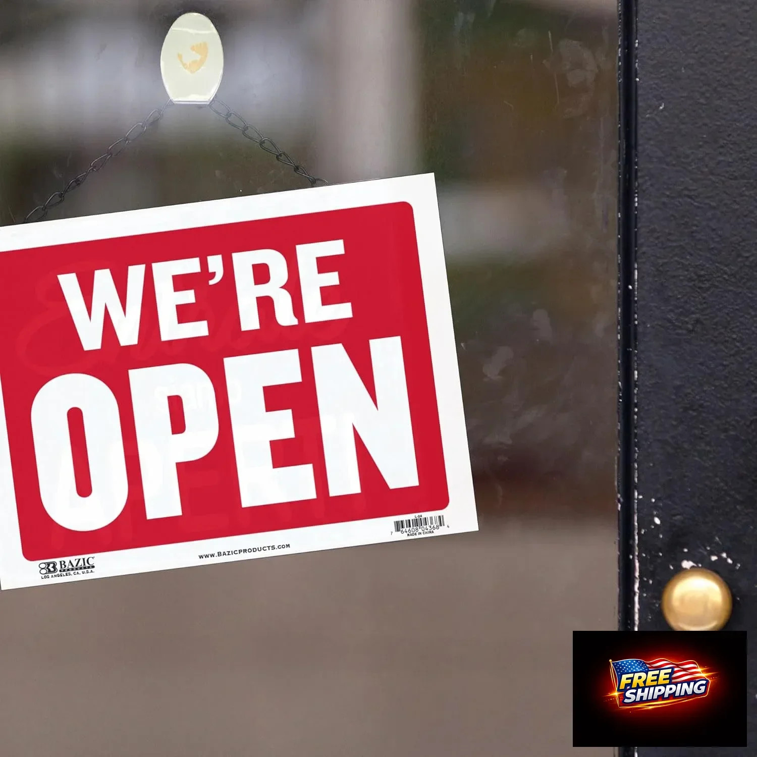 BAZIC Products Open & Closed Sign 12″x16″, Double Sides Plastic Vinyl Signs, Bus