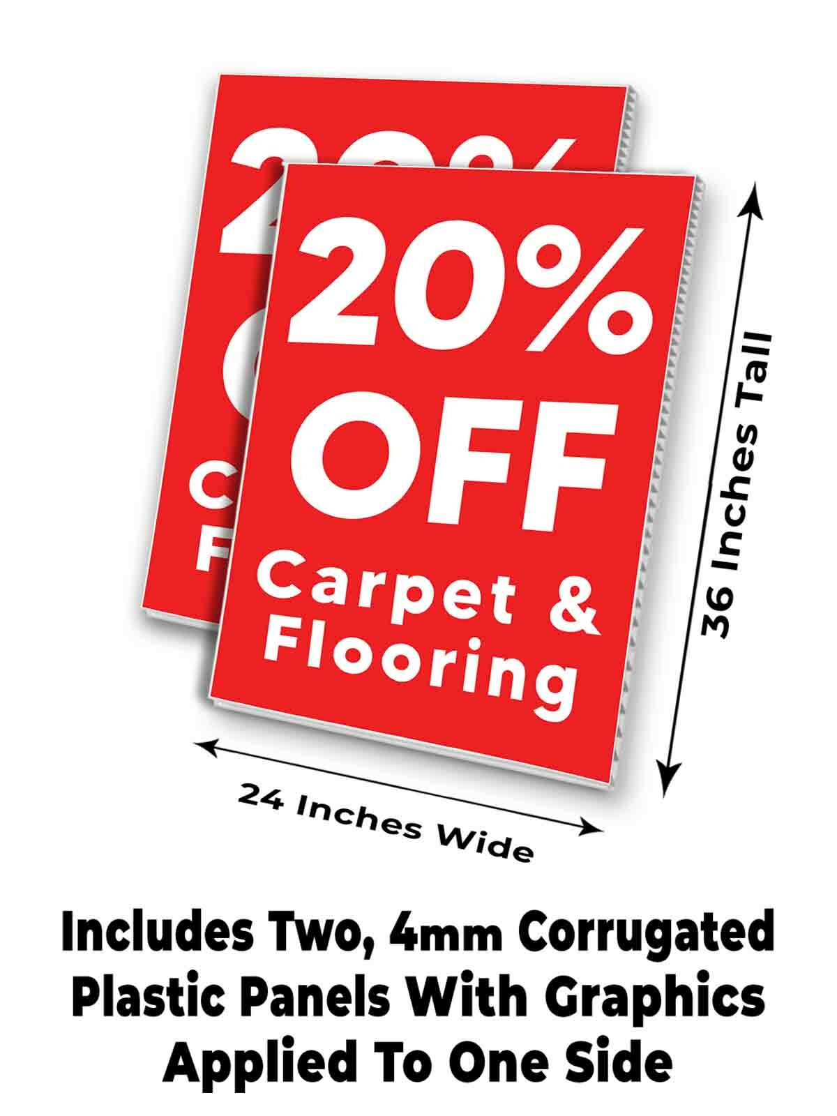 20% Off Carpet & Flooring Signicade 24×36 A Frame Sidewalk Sign Double Sided