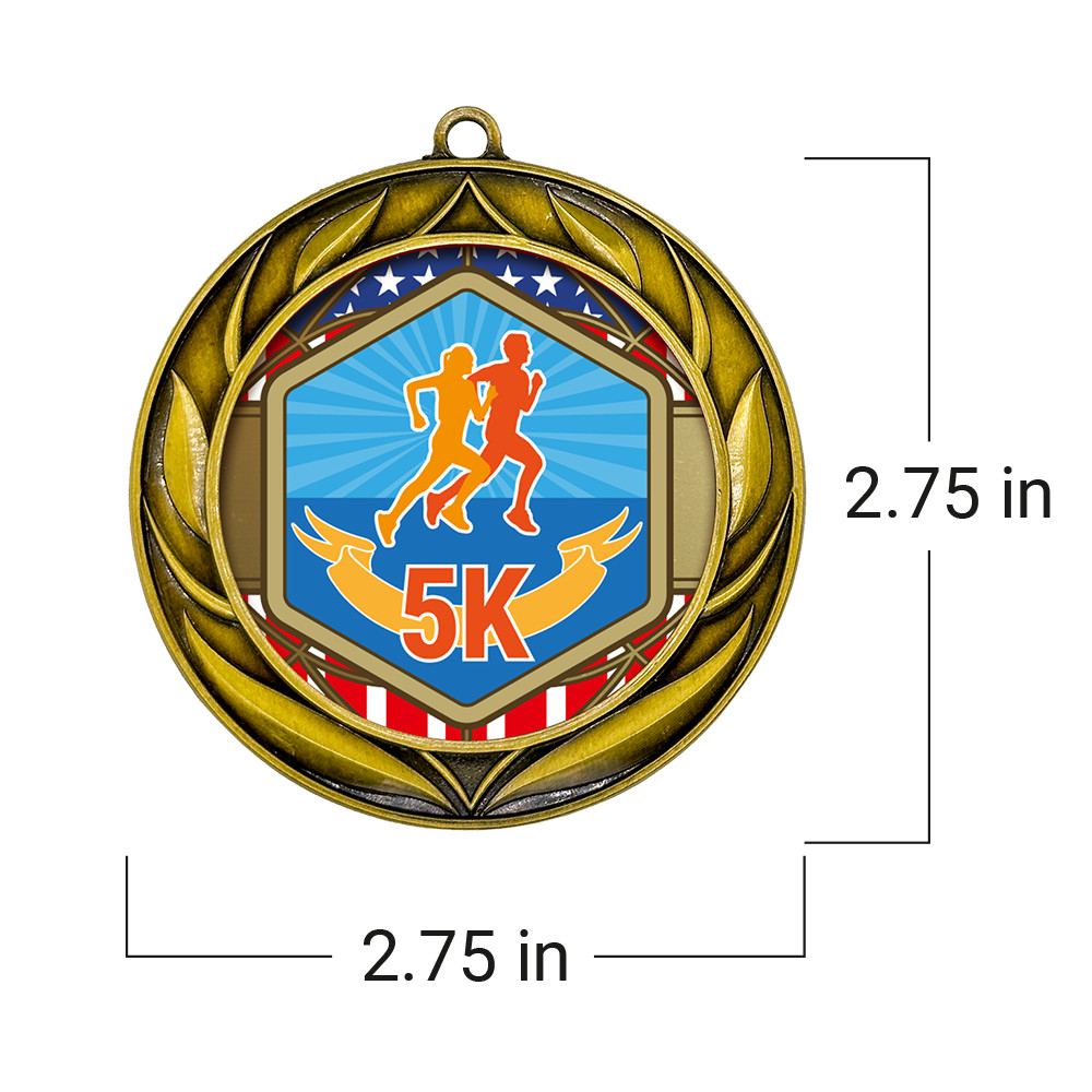 All Quality Wreath Design 5k Medal – 1st, 2nd, 3rd Place