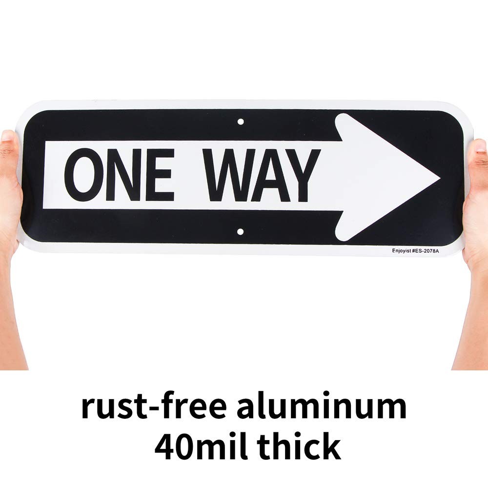 2-Pack Large One Way with Right Arrow Sign 18″x 6″ .04″ Aluminum Reflective S…