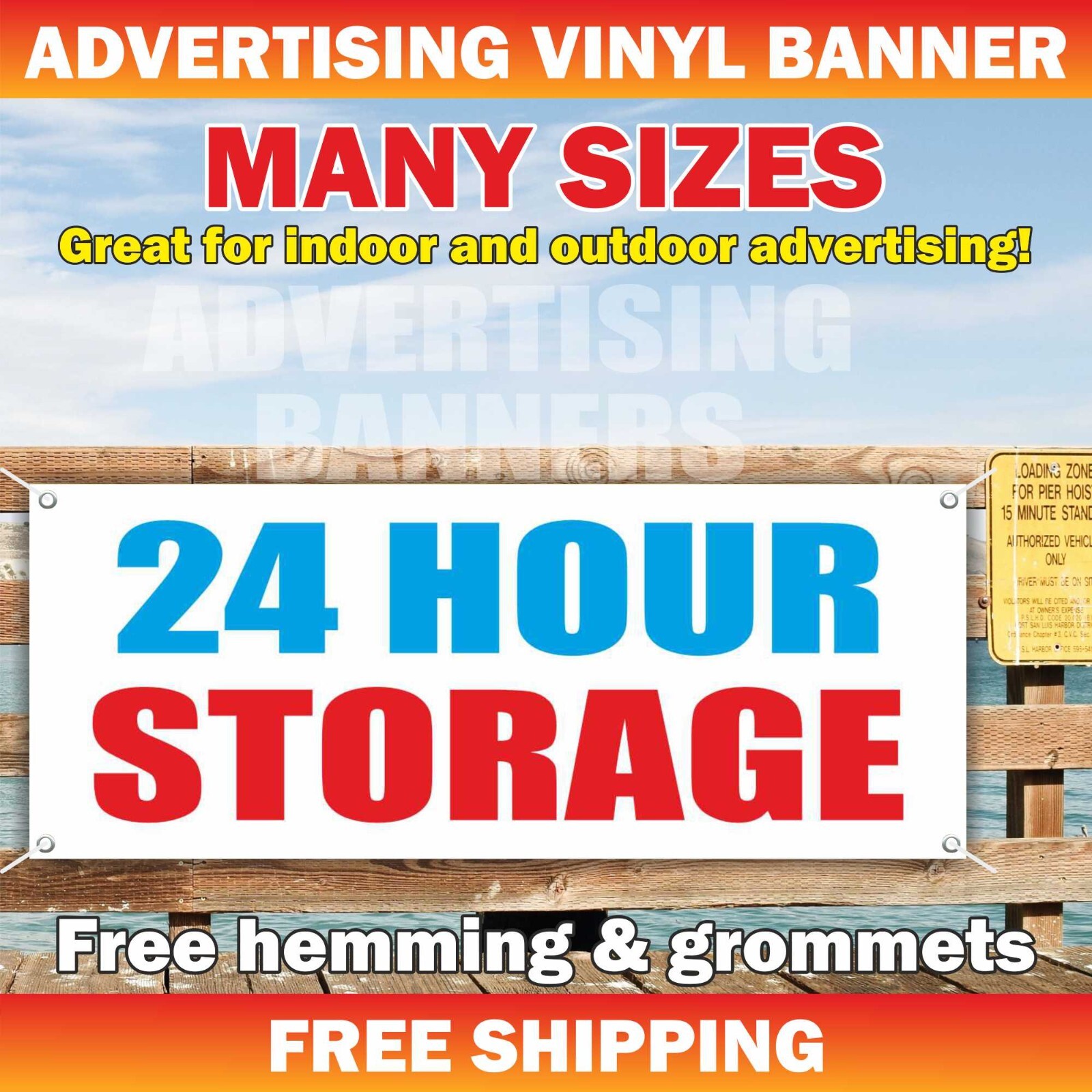24 hour storage Advertising Banner Vinyl Mesh Sign access safe secure units