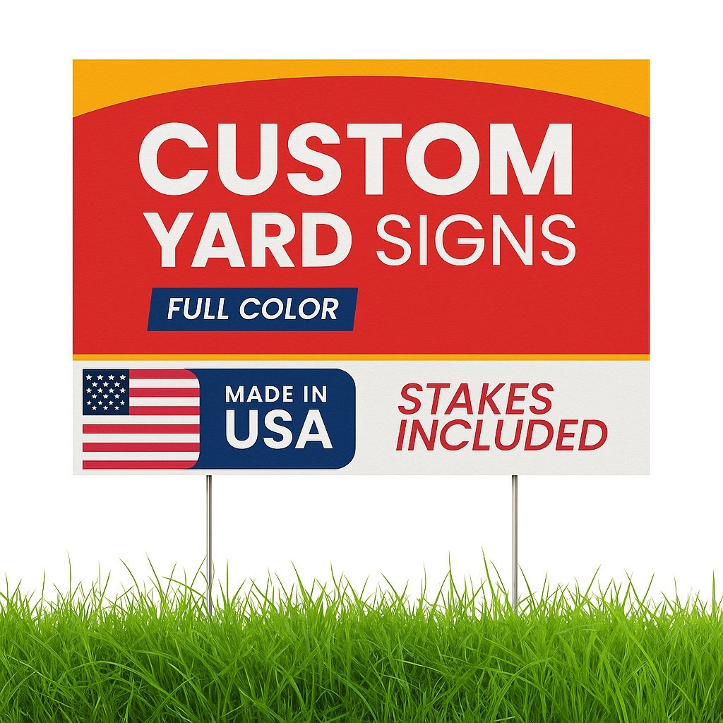 Custom Yard Signs with Metal Stakes – UV Printed Waterproof 4mm Corrugated