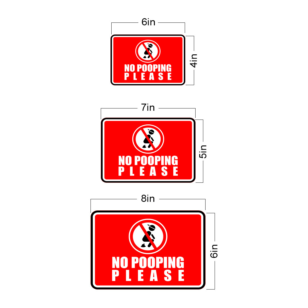 Classic Framed Plus No Pooping Please Wall or Door Sign