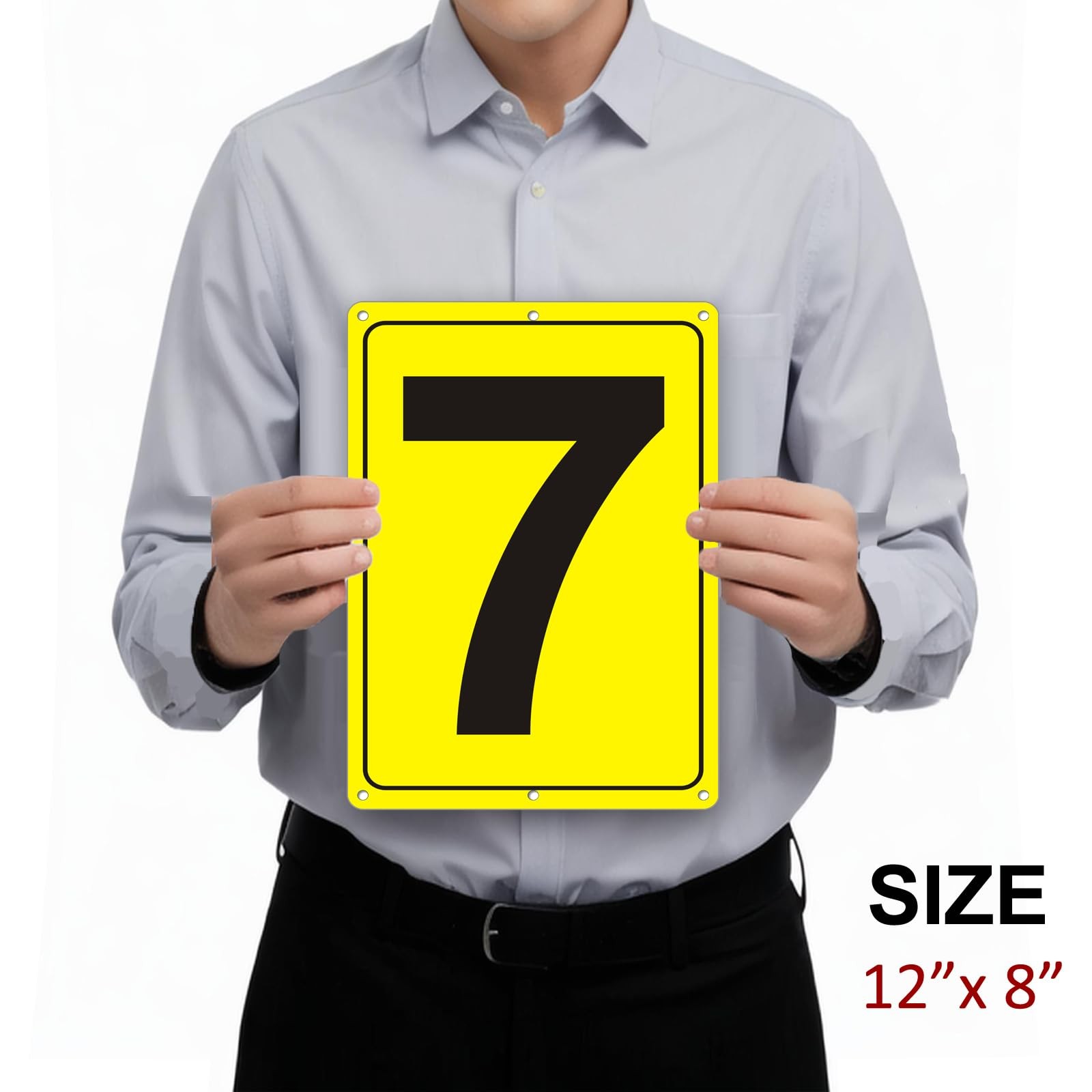 12×8 inches Number Sign 7 for Tennis Court Numbered Sign for Parking Lots