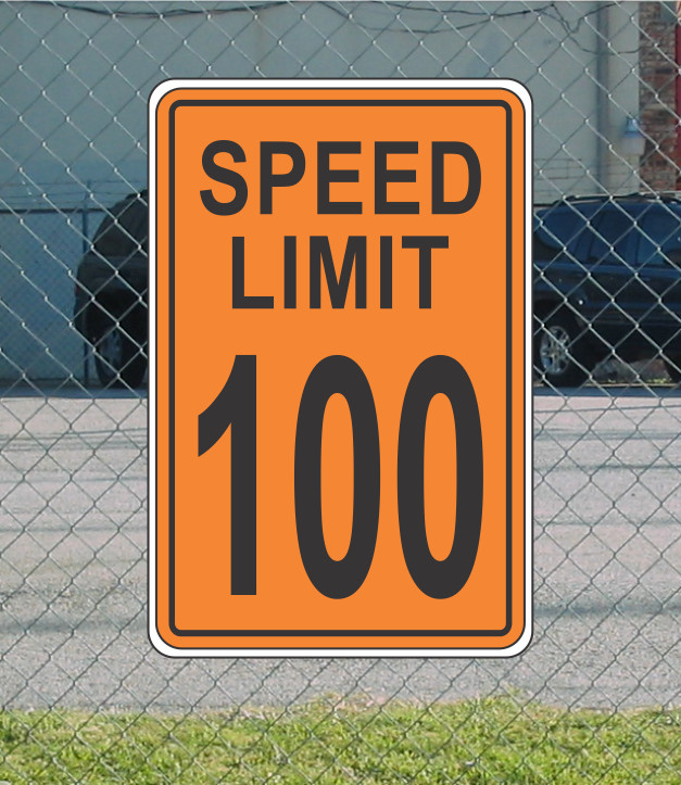 Orange Speed Limit 100 Metal Sign for Street Road Highway Parking Lot 12×18″ mph