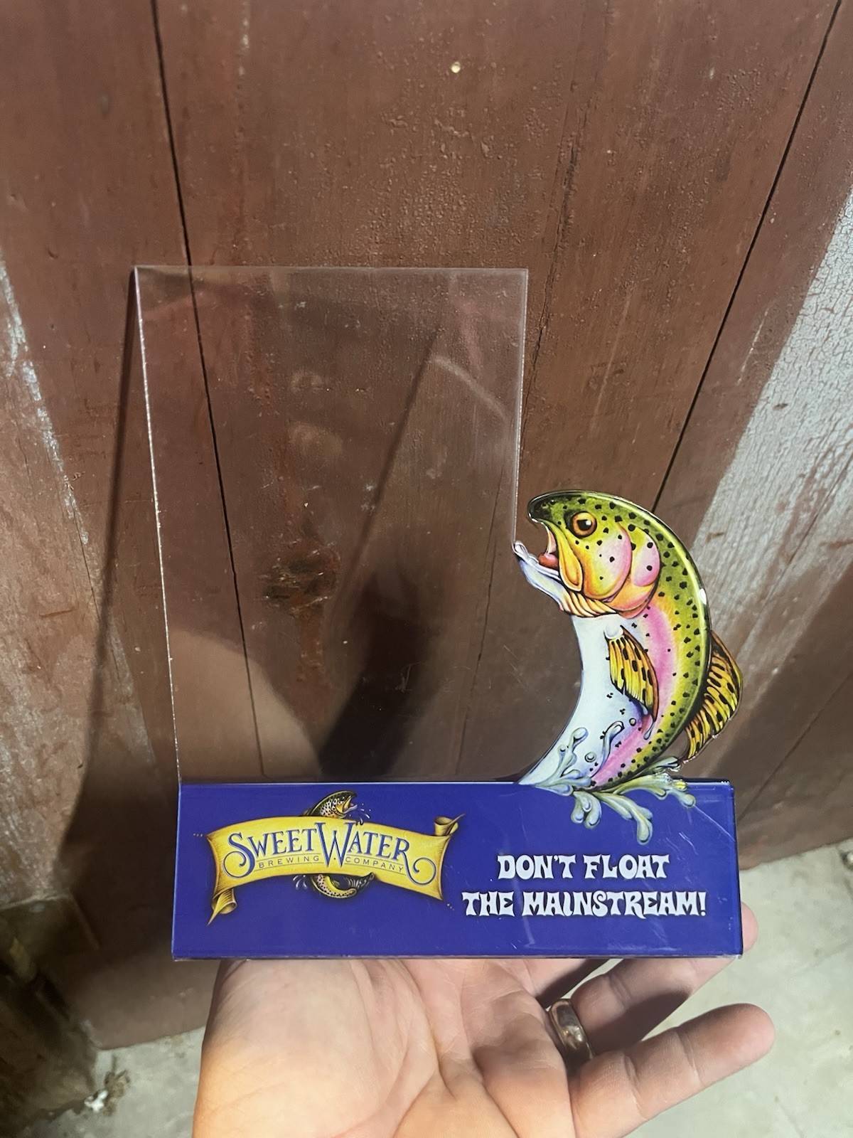 Sweetwater Brewing Co Trout Acrylic Restaurant Sign Holder Beer Bar Menu Stand