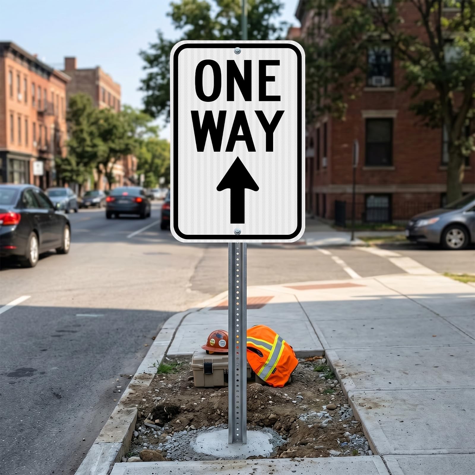 18×12 Inch One Way Up Arrow Reflective Aluminum Traffic Sign Waterproof 2 PCS