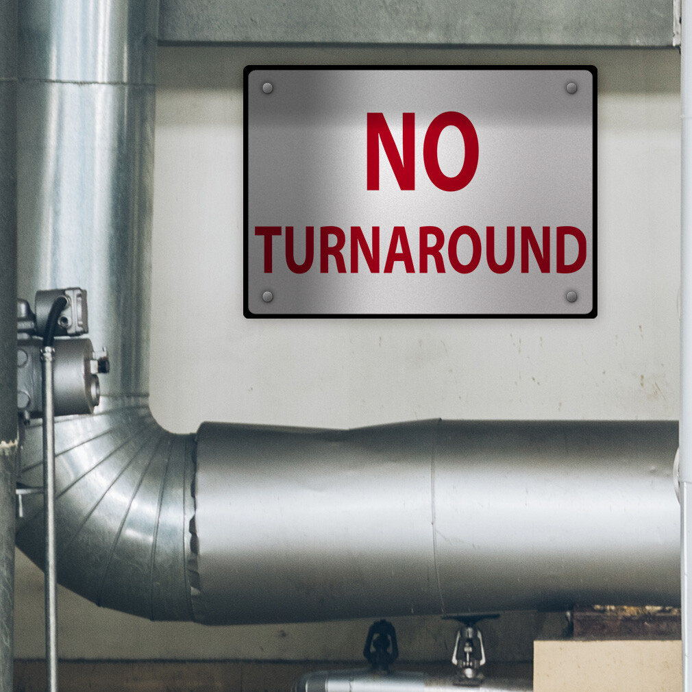 Horizontal Metal Sign No Turnaround Traffic Turn Weatherproof Street Signage