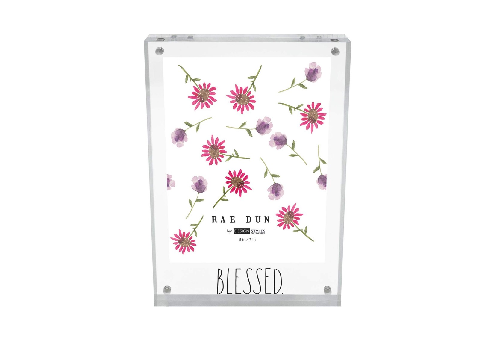 Rae Dunn Acrylic Frame – 5 x 7 Clear Acrylic Picture Frame – Free Standing Ac…