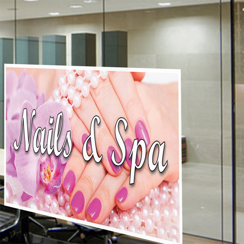 Decal Stickers Nails& Spa Business B Vinyl Store Sign Label Business