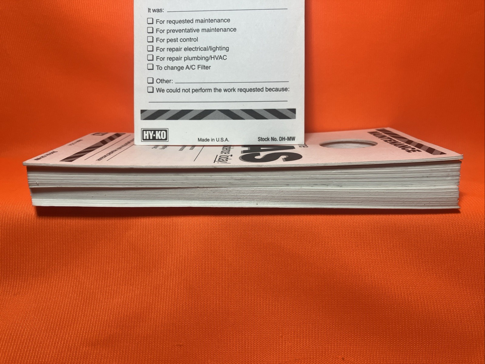 PRODUCTS DH-MW 7 in. x 3-1/2 in. Paper Reversible Maintenance Door Hang Tag 76