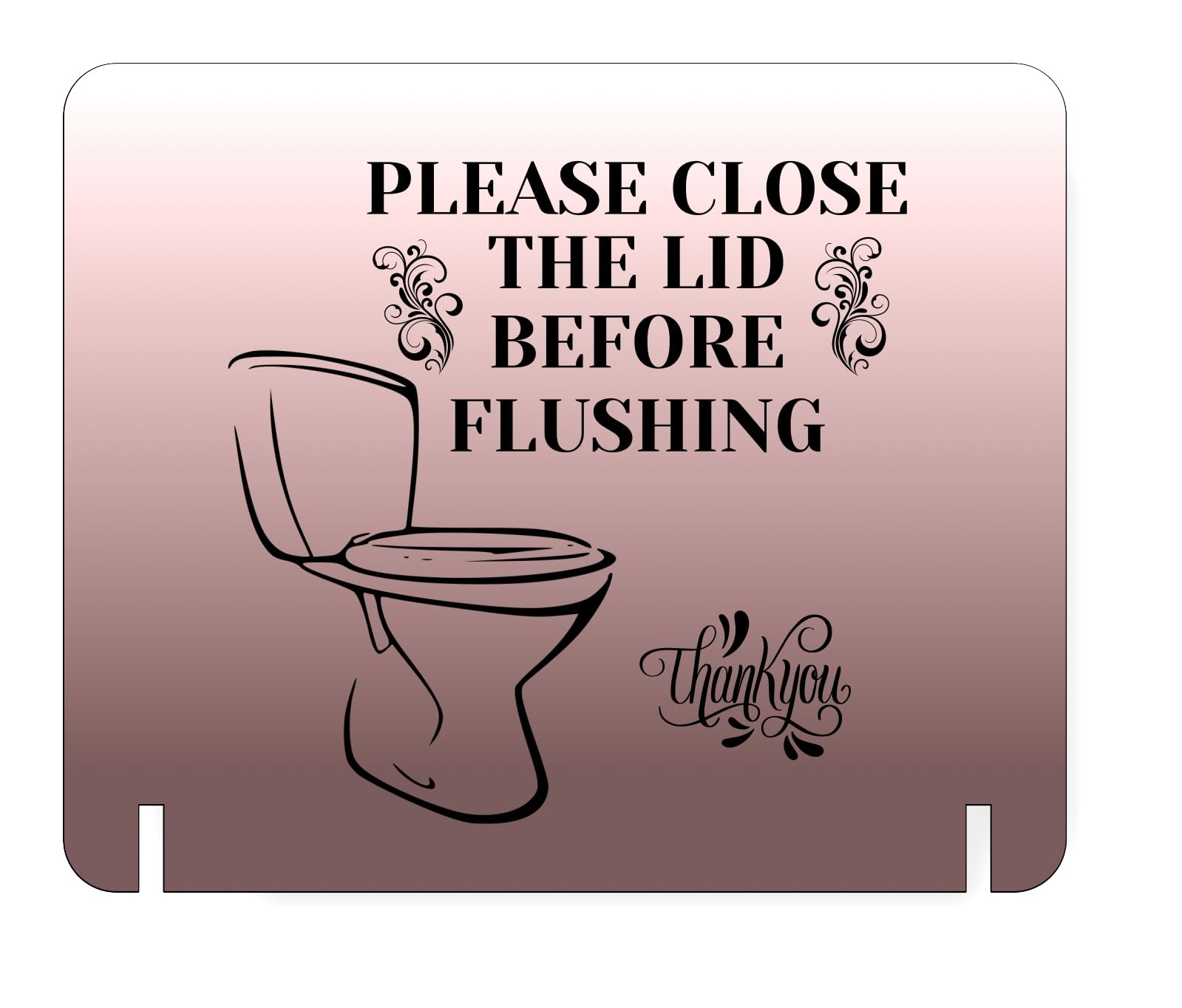 Elegant Free-Standing Bathroom Sign | Polite Reminder: Close Toilet Lid Befor…
