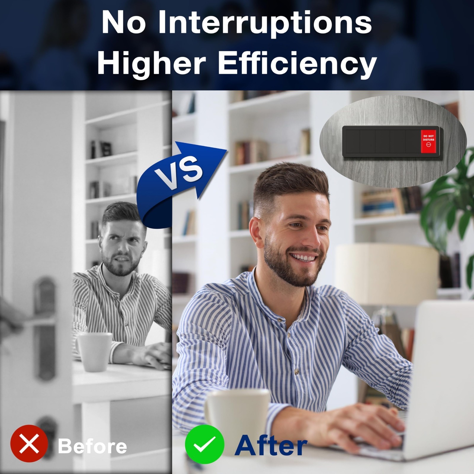 5 Pack Office Door Signs – Do Not Disturb, In Meeting, Out of Office, Privacy Ic