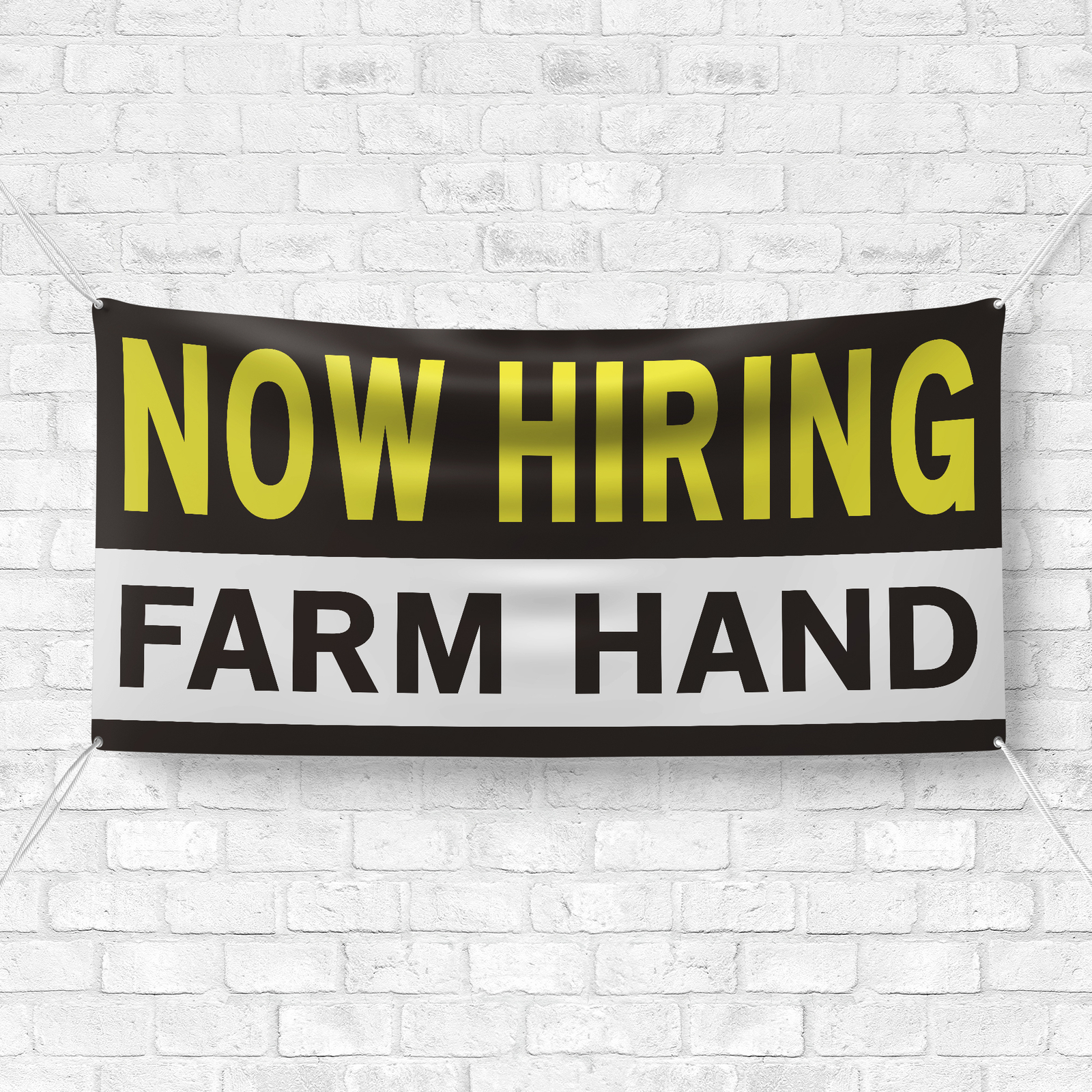 Now Hiring Farm Hand 13 oz Heavy Duty Vinyl Banner Roustabout Jobs Available