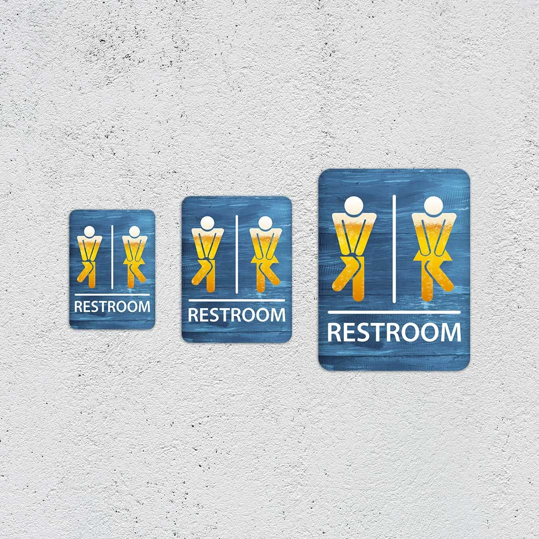 Portrait Round Plus – Fun Bar Restroom Wall or Door Sign | Fun Restroom Sign