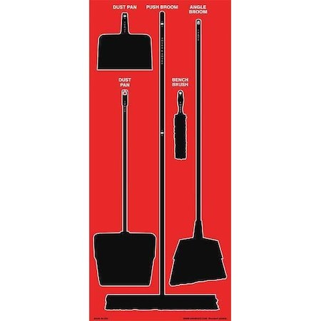 Store-Boards, 68X30 In, Black/Red, Max-Duty Aluminum, 34Gn28
