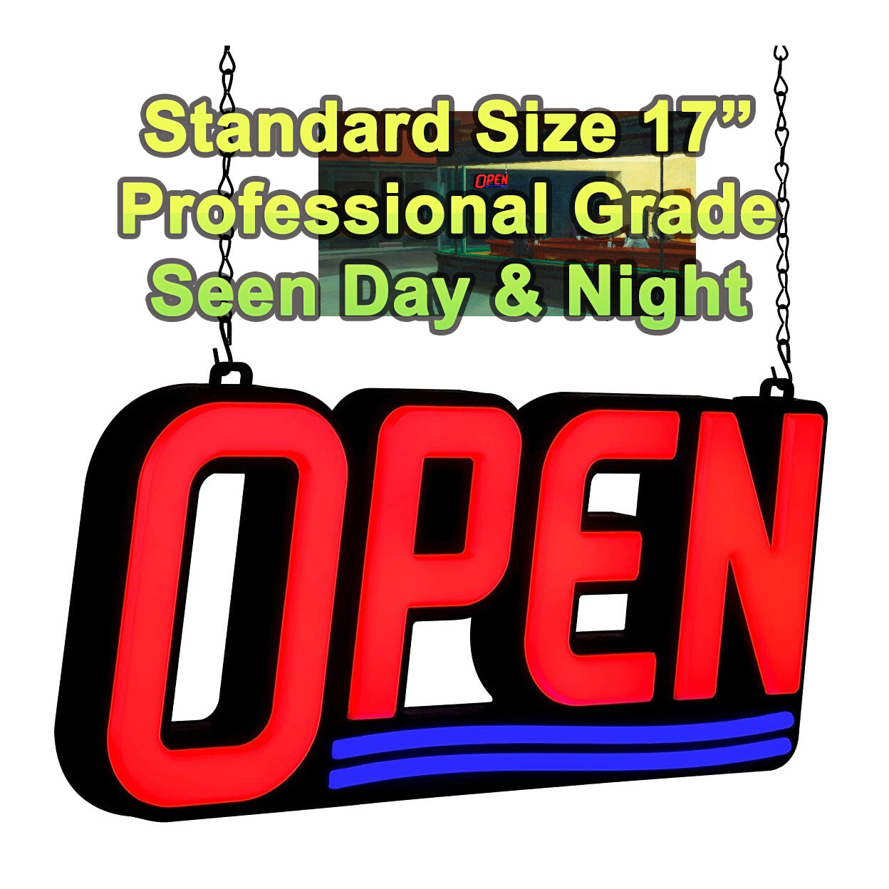 Open Sign LED Neon Ultra Bright Light Business Display for Restaurant Store Shop