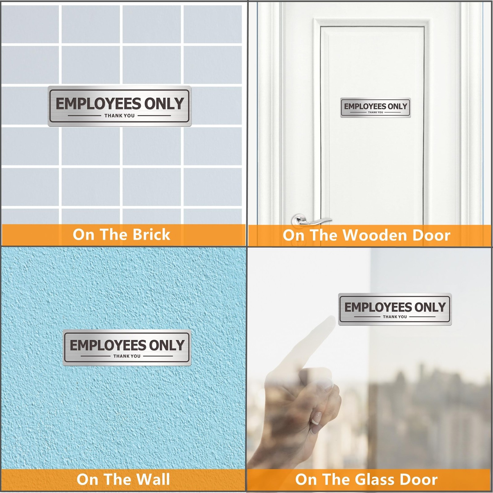 Employees Only Sign – 2 Pack Office Door Signs for Business Store Wall – Alum…