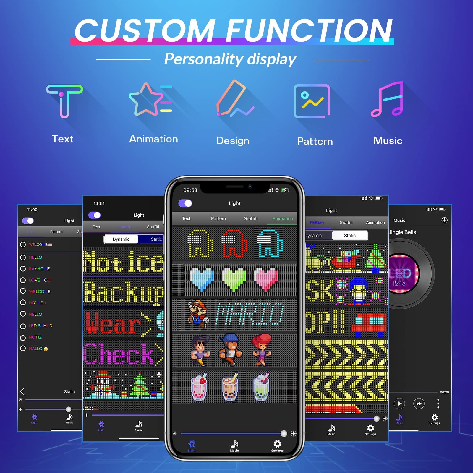 USB 5V LED Sign, Bluetooth, App Control, Flexible, Programmable Custom Text P…