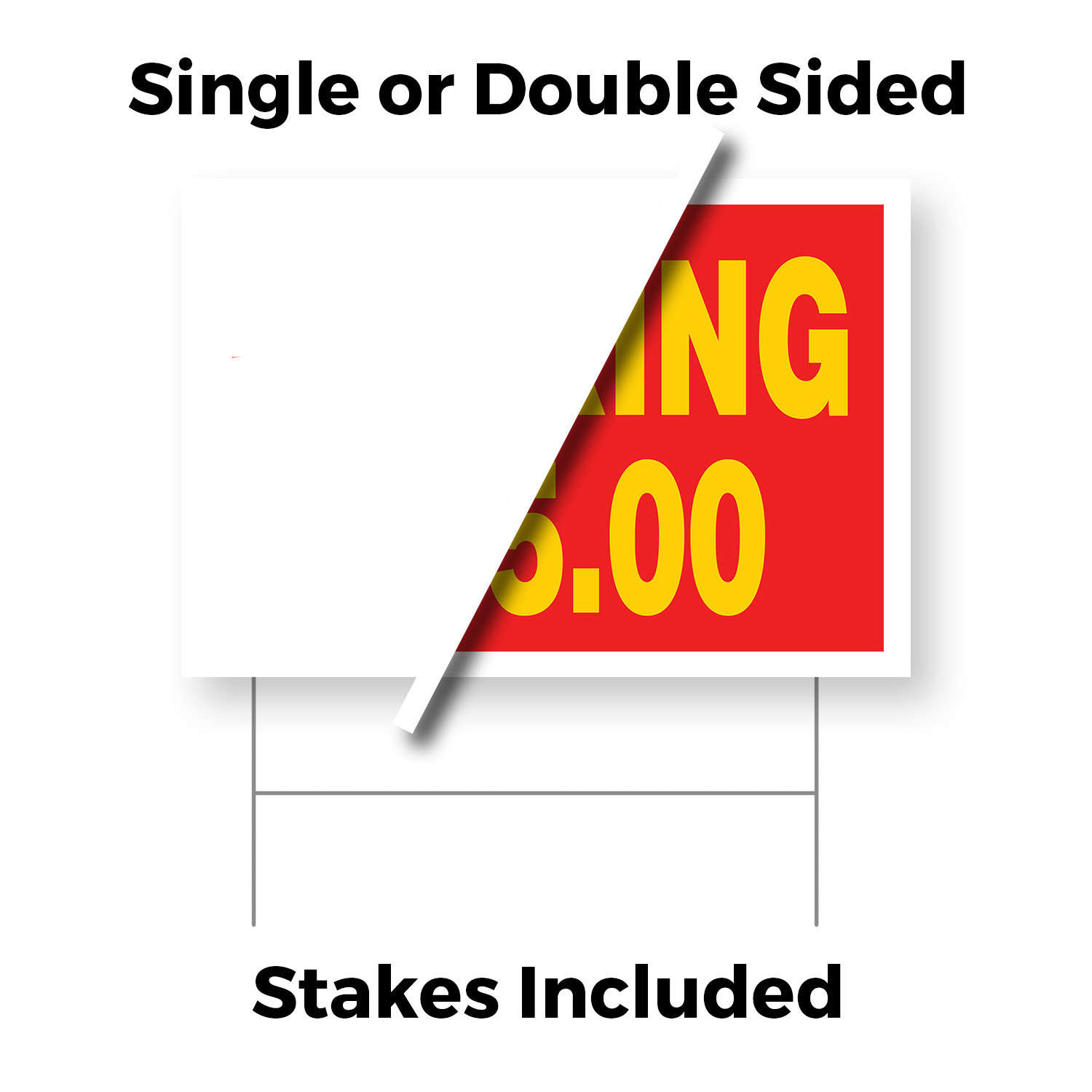 Parking $15 Dollars Yard Sign Clear Directions, Event Parking, Affordable Rates