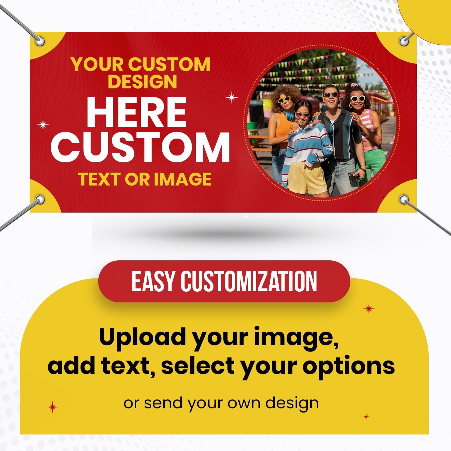 StickerJet Custom Personalized Vinyl Banner for Business – Add Your Text & Logo