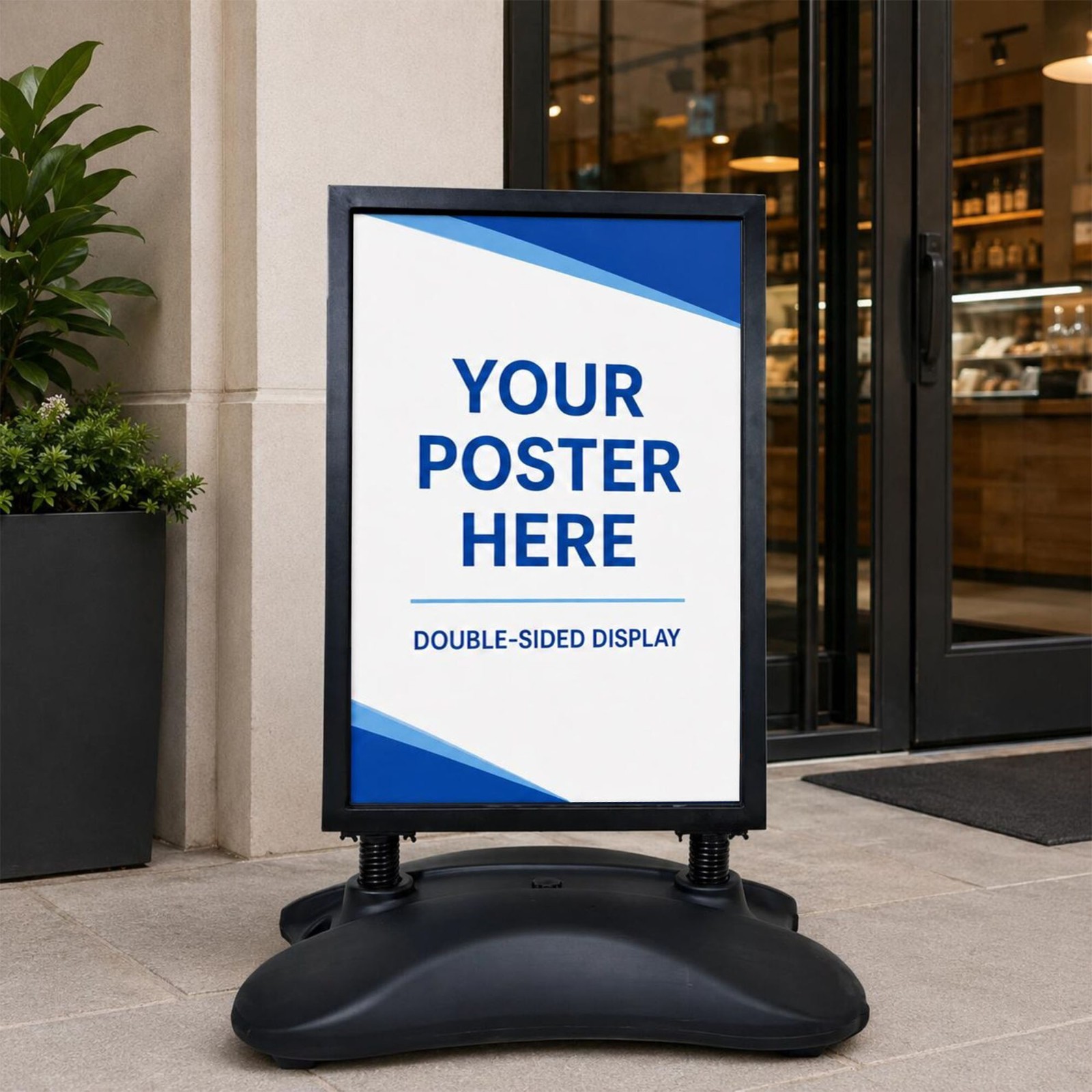 24″x36″ Water Base Sidewalk Sign Holder with Wheels, Outdoor Poster Stand