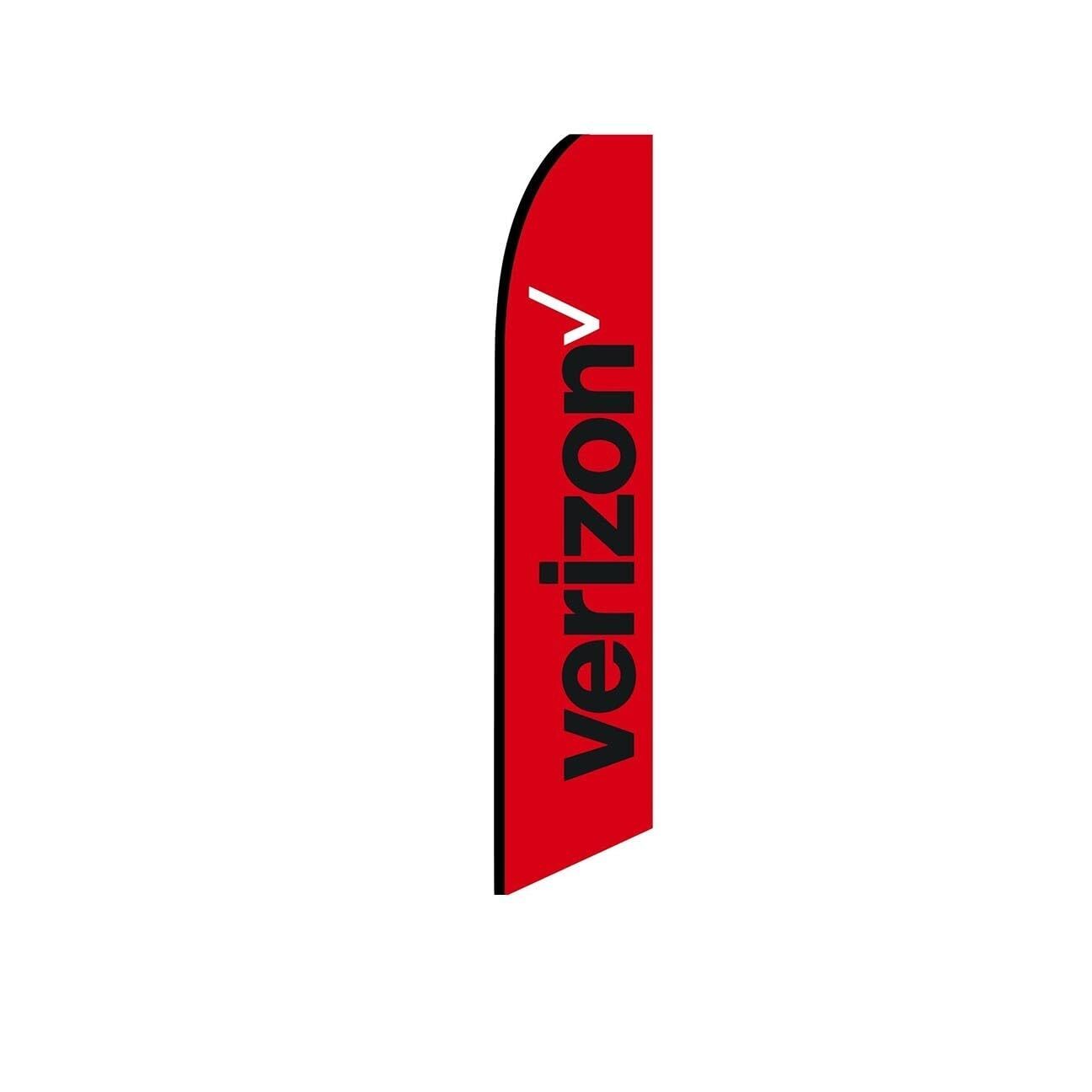 Verizon Red Swooper Flutter Feather Flag | 3ft W x 11.5ft Tall