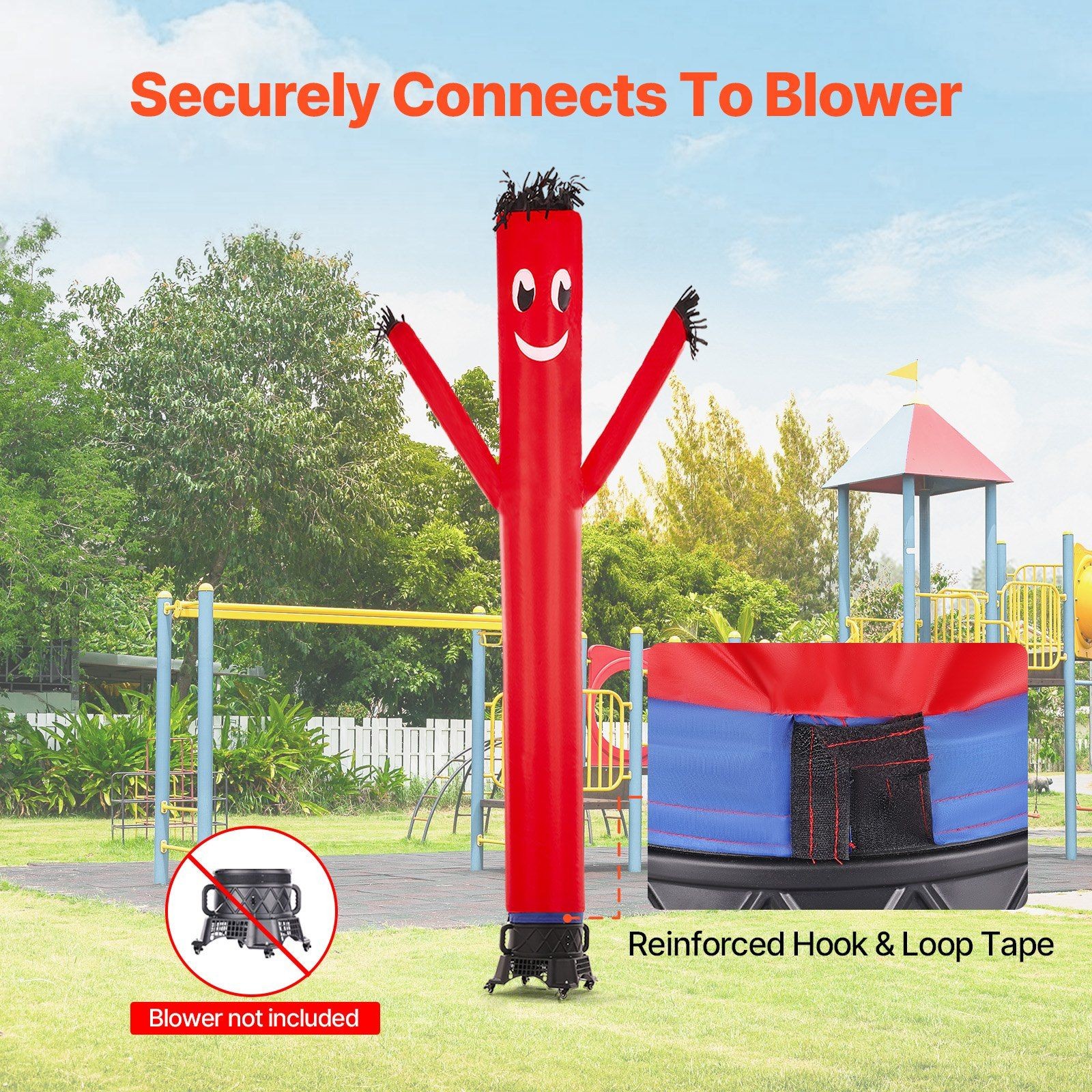 20ft Rolling Wave Man Red Art 190T Heavy-Duty No Blower