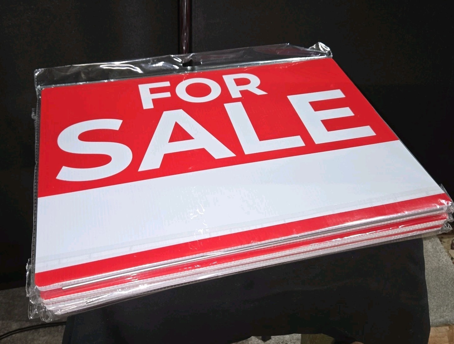 4 For Sale Yard Signs + Stakes, Red, White, Bold, 2 Signs Per Pack= 8 Total Sign