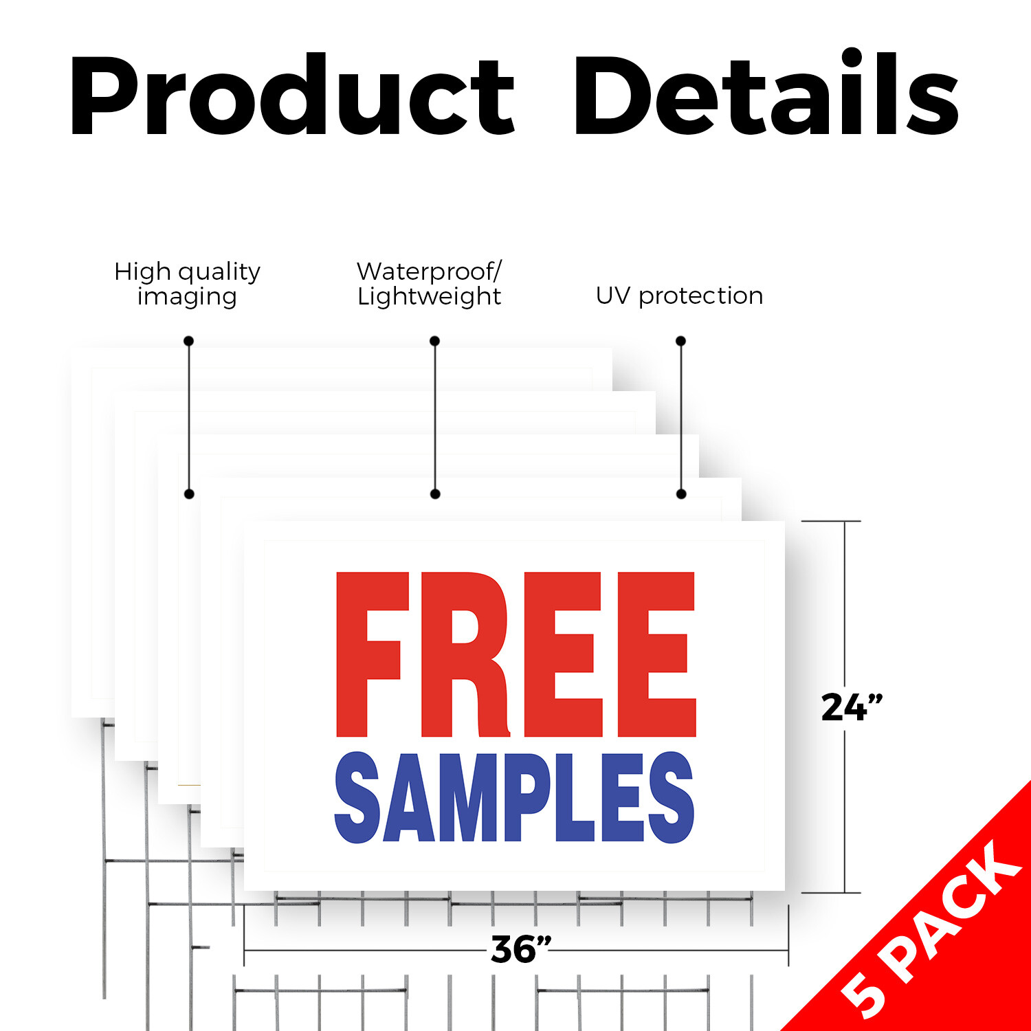 Free Samples Yard Sign Retail Promotions, Customer Incentives, Business Signage