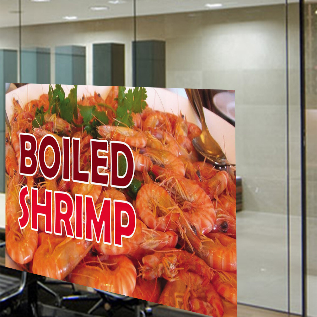 Decal Stickers Boiled Shrimp Outdoor Advertising Printing Vinyl Store Sign Label