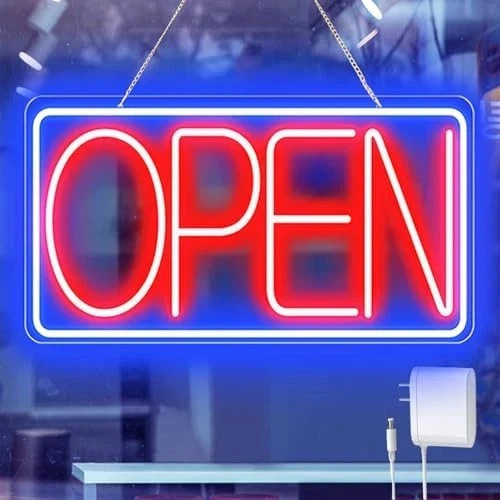 16.5″ X 9″ Led Neon Open Signs for Business – 12V/2A Ultra Bright Led Neon Sign