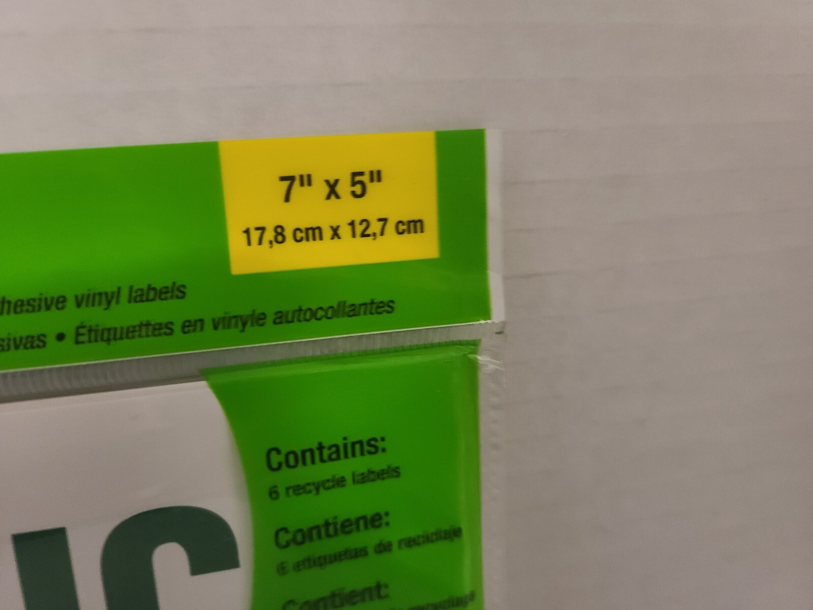 HY-Ko Brand Recycle Label Kit 6 pack Self Adhesive Vinyl Labels 7″x 5″