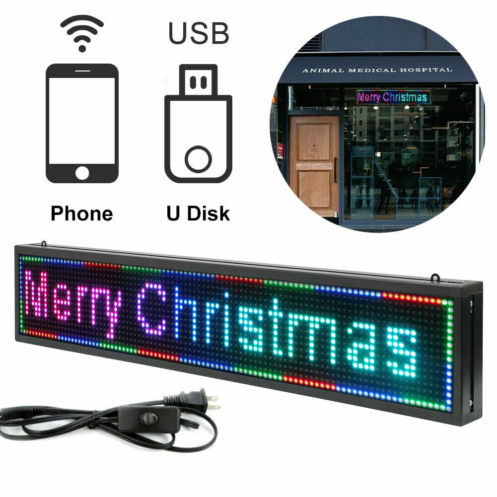 40×8 in Programmable LED Scrolling Sign Digital Display Board 7 color