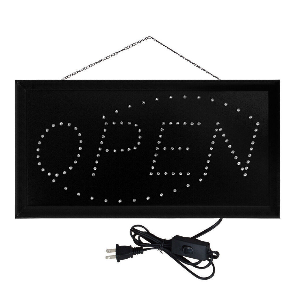 Bright LED Neon Light OPEN Signs Business Sign Animated Motion Display w/ON OFF