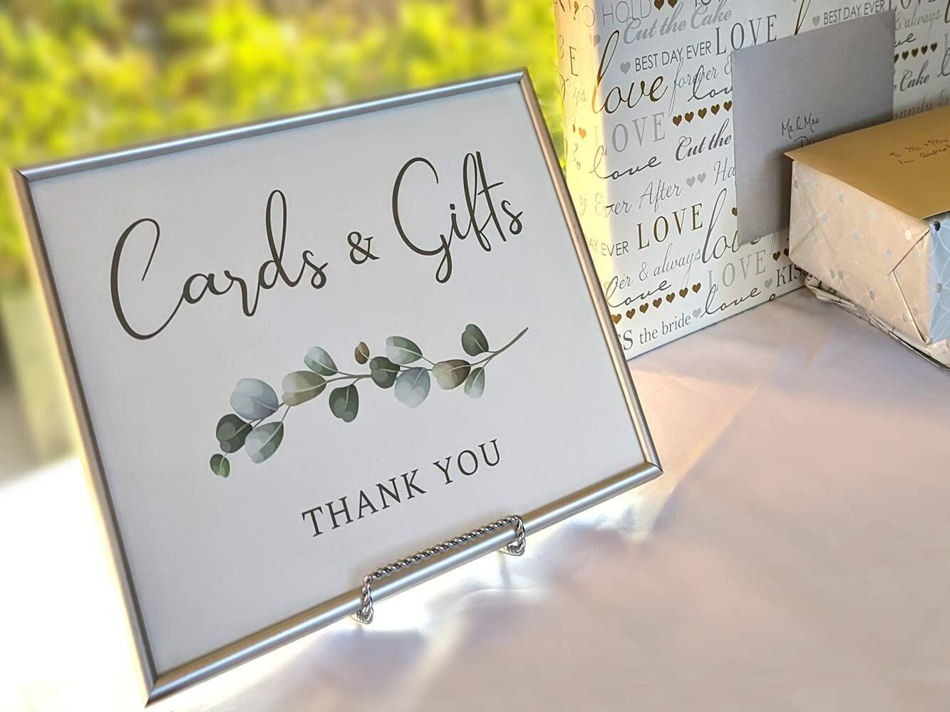 Eucalyptus Designed Wedding Signs (Double Sided) (4 or 8 Pack)