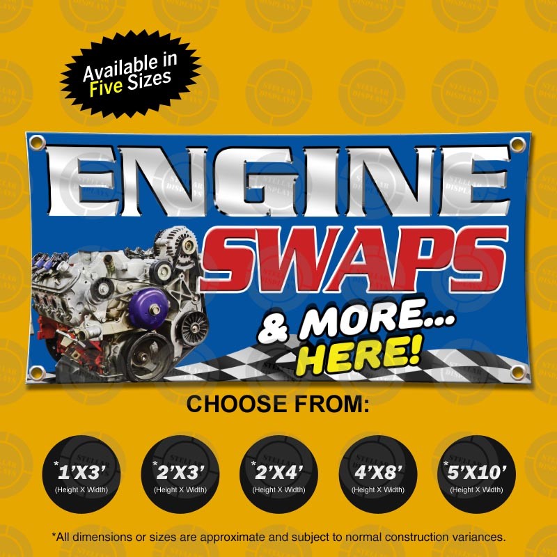 ENGINE SWAPS & More Here Open Sign Display Auto Mechanic Shop Repair Service Fix