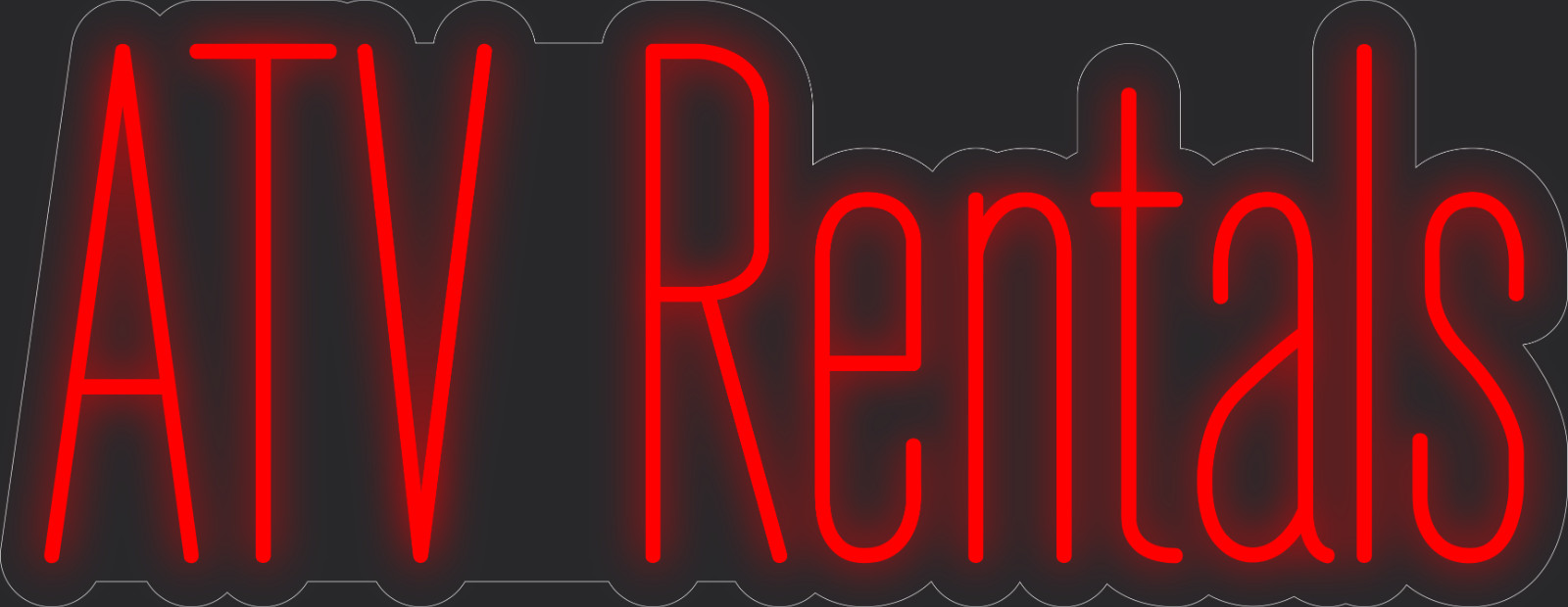 ATV rentals Neon LED Sign Business Wall Decor Lighted Store Sign 36 x 14 in.