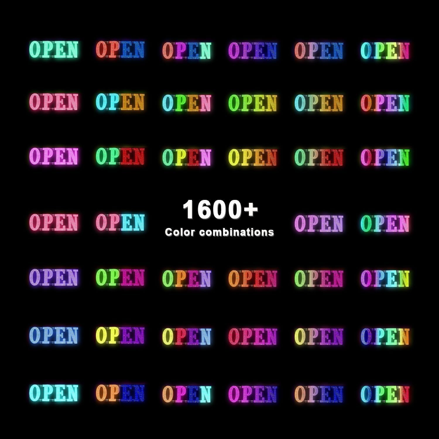 Open Sign 48″x16″ Large LED Open Signs for Business Color Remote Control