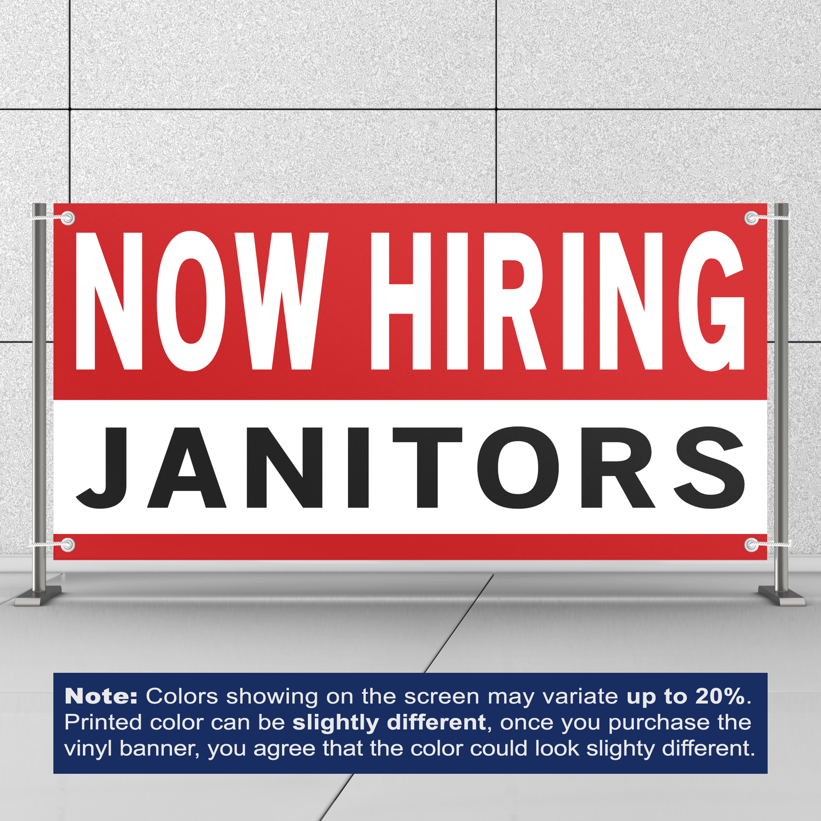 Now Hiring Janitors 13 oz Heavy Duty Vinyl Banner Jobs Available Custodian Sign