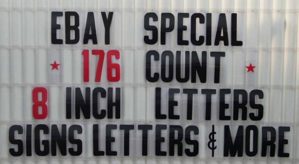 8″ on 8 7/8″ Changeable Letters 4 Outdoor Marquee Portable Signs 176 count set