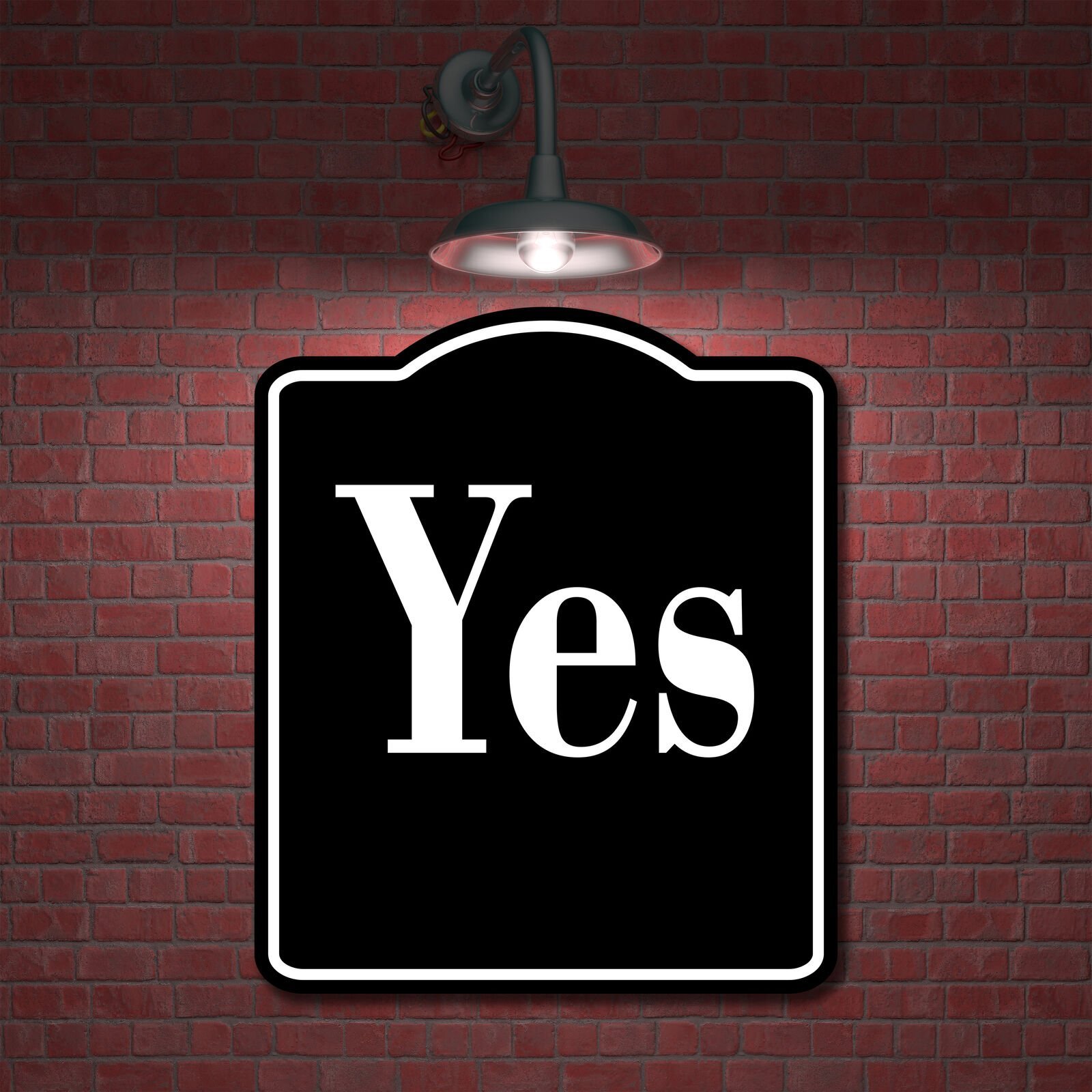 Yes Elegant BLACK Aluminum Composite Sign