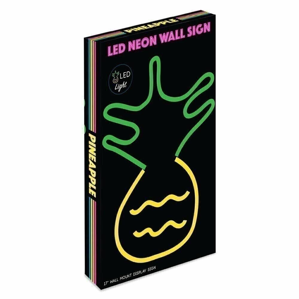 Isaac Jacobs 17” x 10” inch LED Neon ‘Yellow & Green Pineapple’ Wall Sign